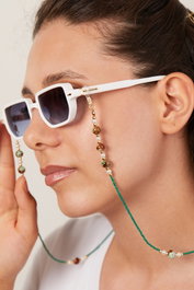 Heliophilia Silver Cadena de Gafas Multicolor de Metal